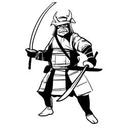 Coloriage Samouraï armé de deux sabres Coloriage Samouraï armé de deux sabres