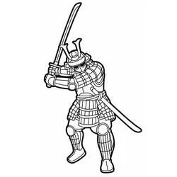 Coloriage Samouraï levant son épée pour attaquer Coloriage Samouraï levant son épée pour attaquer
