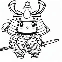 Coloriage Petit samouraï en armure Coloriage Petit samouraï en armure