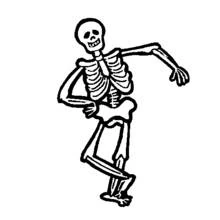 Coloriage Squelette content en train de danser