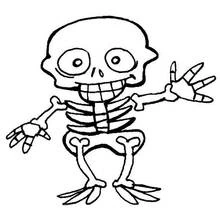 Coloriage Squelette souriant qui fait coucou