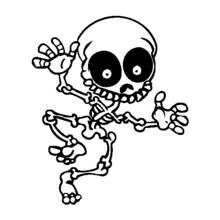 Coloriage Squelette heureux qui danse