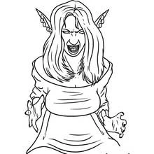 Coloriage Vampire hurlant avec des crocs pointus