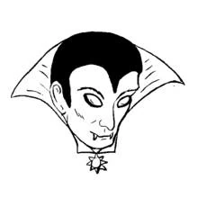 Coloriage Vampire au grand col et pendentif étoile