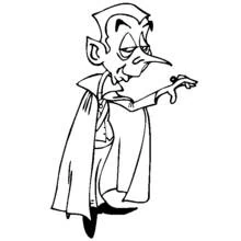 Coloriage Vampire au long nez et à la cape
