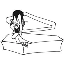 Coloriage Vampire sortant de son cercueil