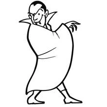 Coloriage Vampire déployant sa cape