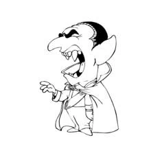 Coloriage Vampire à la bouche grande ouverte montrant ses crocs