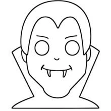 Coloriage Vampire visage souriant