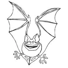 Coloriage Vampire chauve-souris aux ailes déployées