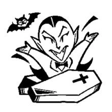 Coloriage Vampire sortant de son cercueil