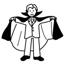 Coloriage Vampire déployant sa cape