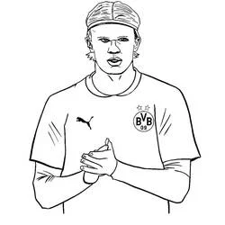 Erling Haaland - Coloriages gratuits à imprimer