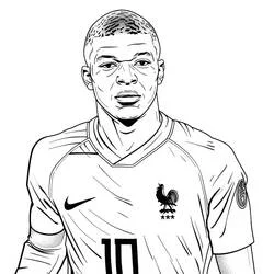 Kylian Mbappé - Coloriages gratuits à imprimer