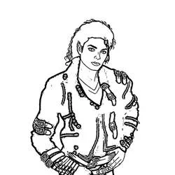 Coloriage Michael Jackson en veste à boucles