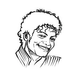 Coloriage Michael Jackson souriant en portrait
