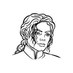 Coloriage Michael Jackson portrait aux cheveux bouclés