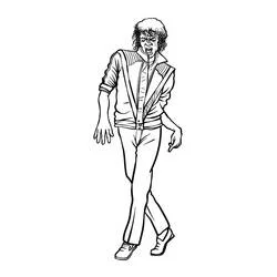 Coloriage Michael Jackson en pleine danse Thriller