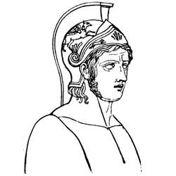 Coloriage Achille portant un casque de guerrier grec