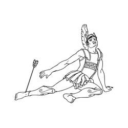 Coloriage Achille blessé au talon par une flèche