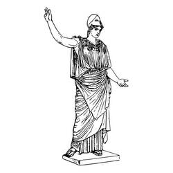 Coloriage Athéna debout en robe drapée
