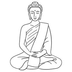 Coloriage Bouddha avec un point sur le front