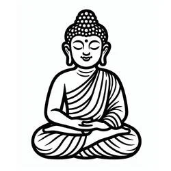 Coloriage Bouddha méditant en position du lotus