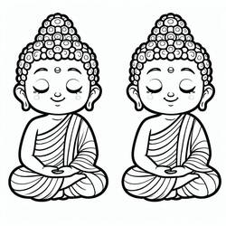 Coloriage Bouddha méditant en double pose