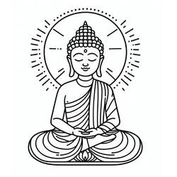 Coloriage Bouddha en méditation position lotus