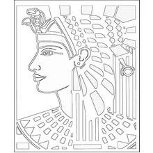 Coloriage Cléopatre de profil avec coiffe au cobra