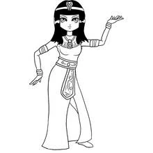 Coloriage Cléopatre danseuse dans une pose élégante