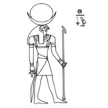 Coloriage Khonsou le dieu à tête de faucon