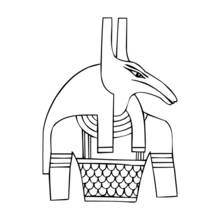 Coloriage Anubis dieu à tête de chacal