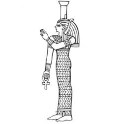 Coloriage Déesse égyptienne tenant un ankh