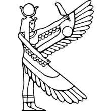 Coloriage Isis aux ailes déployées