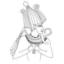 Coloriage Osiris coiffé de la couronne Atef
