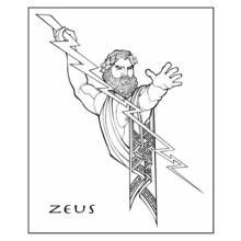 Coloriage Zeus lançant son éclair