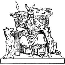 Coloriage Odin assis sur son trône
