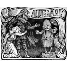Coloriage Alvis face à Thor et une jeune femme agenouillée