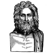 Coloriage Buste d'un dieu romain à la barbe bouclée