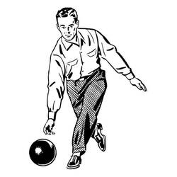 Coloriage Homme joue au bowling Coloriage Homme joue au bowling
