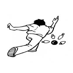Coloriage Garçon lançant une boule de bowling Coloriage Garçon lançant une boule de bowling