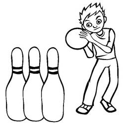 Coloriage Garçon jouant au bowling Coloriage Garçon jouant au bowling