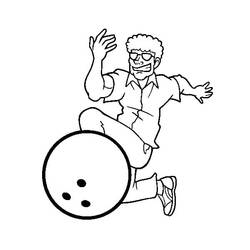 Coloriage Homme jouant au Bowling avec une pose de victoire Coloriage Homme jouant au Bowling avec une pose de victoire
