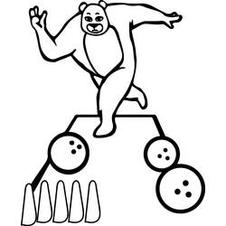 Coloriage Bowling avec un ours joueur Coloriage Bowling avec un ours joueur