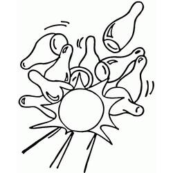 Coloriage Bowling boule frappant les quilles Coloriage Bowling boule frappant les quilles