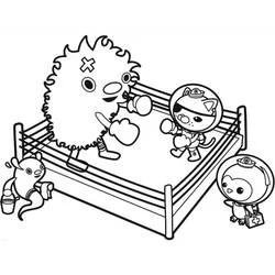 Coloriage Boxe des Octonautes sur le ring