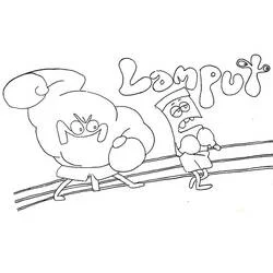 Coloriage Lamput en combat de boxe