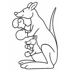 Coloriage Kangourou boxeur avec son bébé