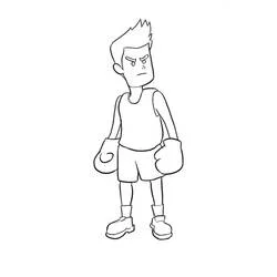 Coloriage Boxeur en colère debout